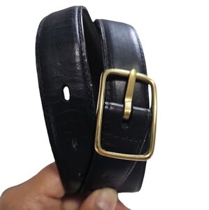 Black full grain glove leather belt